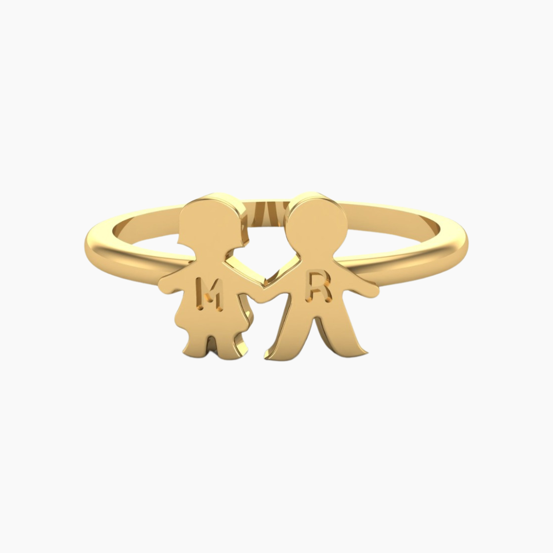 14K YELLOW GOLD CHILD INITIAL RING | Patty Q's Jewelry Inc