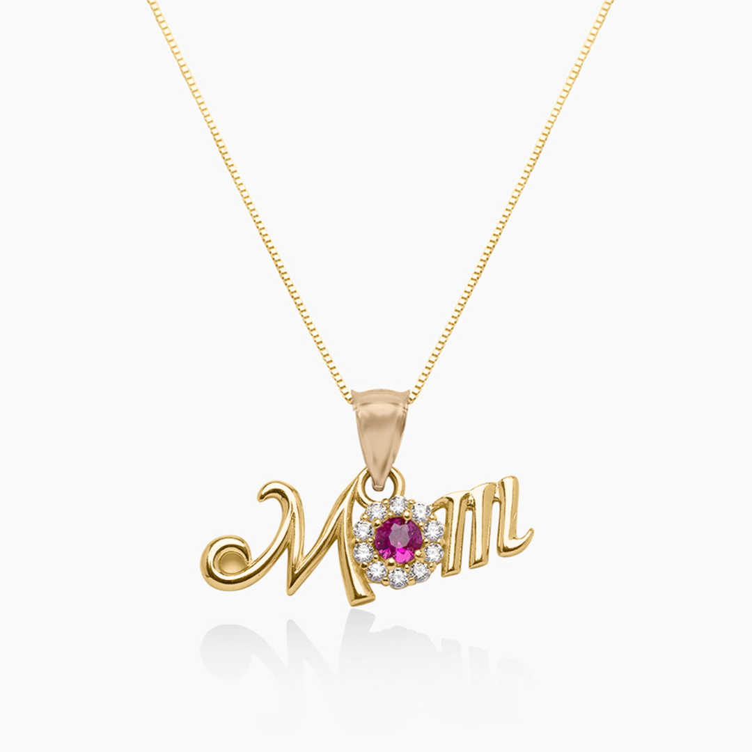 14K YELLOW GOLD PROUD MOM NECKLACE