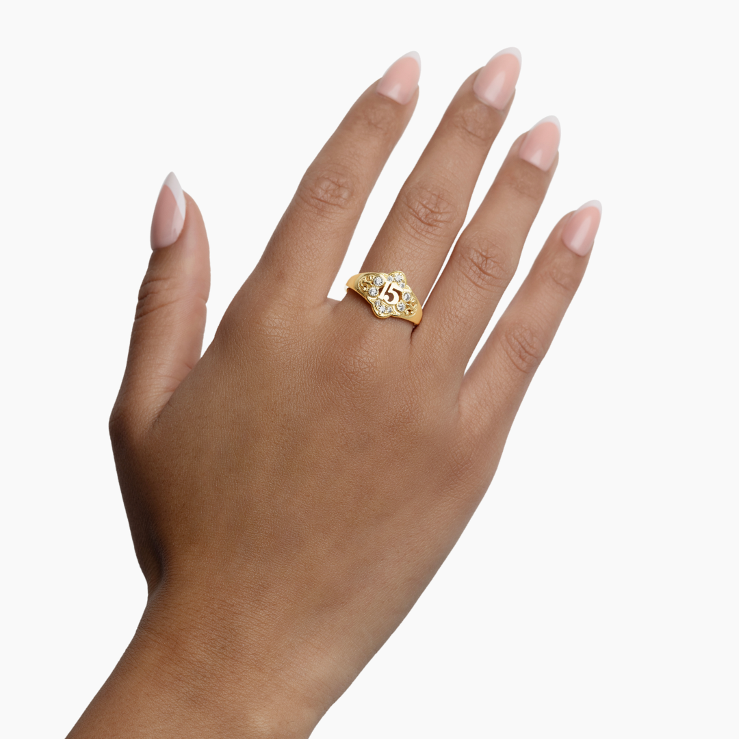 14K YELLOW GOLD ROMY QUINCE RING