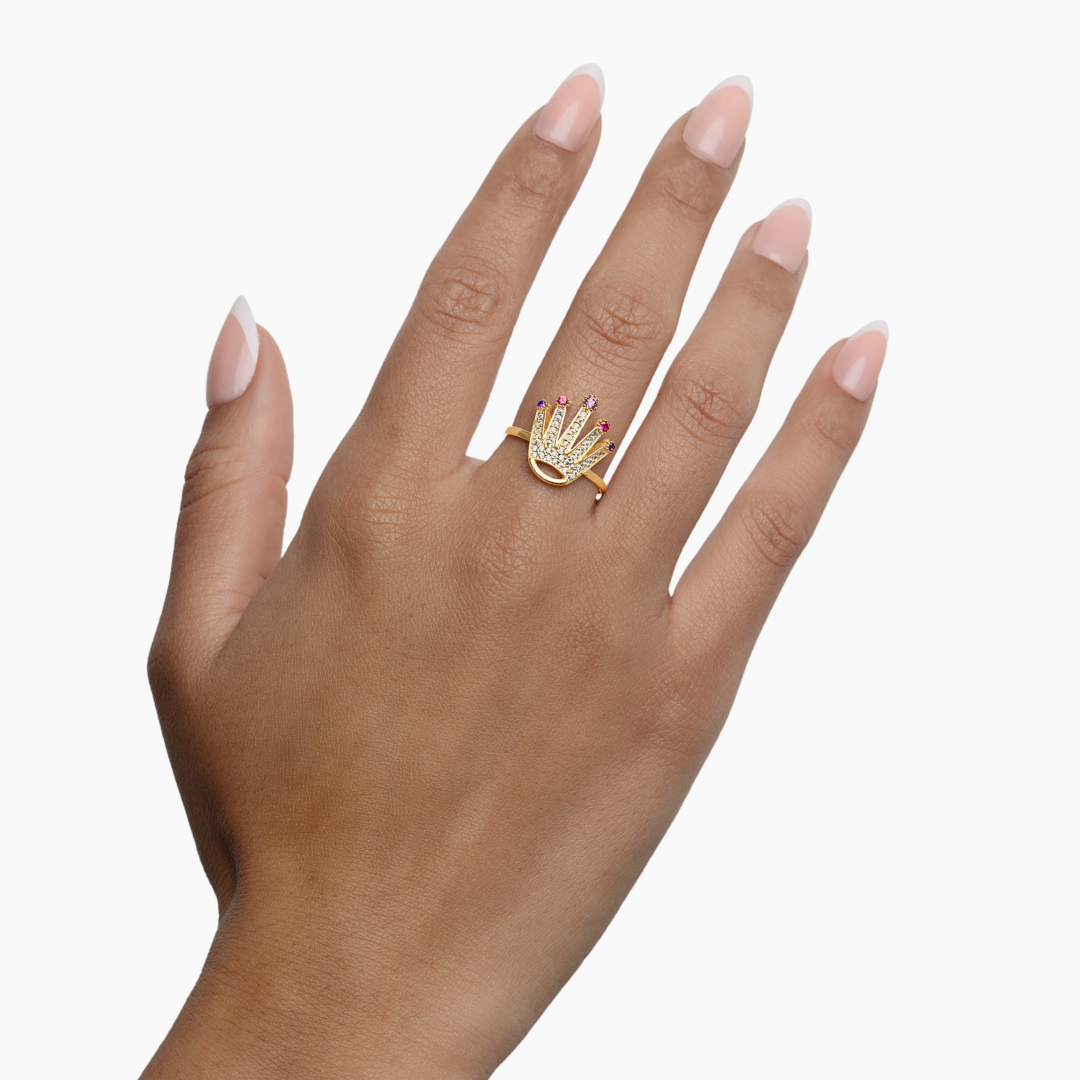 14K YELLOW GOLD BELLADONNA CROWN RING