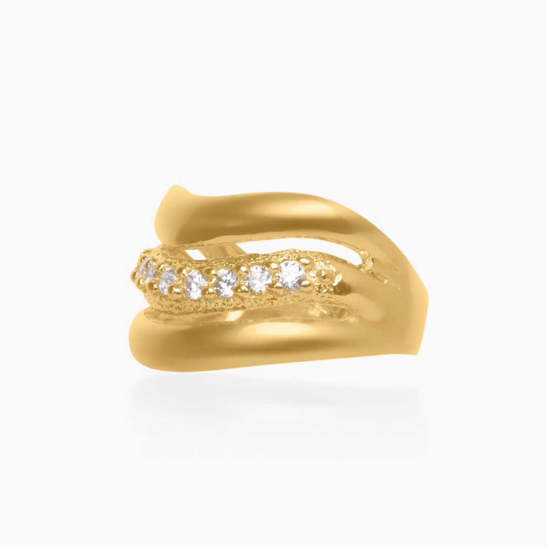 14K YELLOW GOLD PLUSH WAVE RING