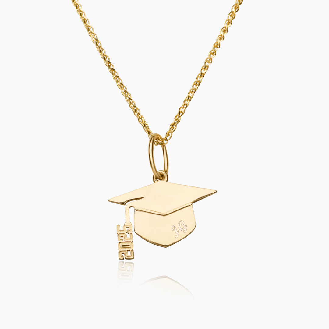 14K YELLOW GOLD FUTURE IS GOLDEN GRADUATION CAP NECKLACE -2025