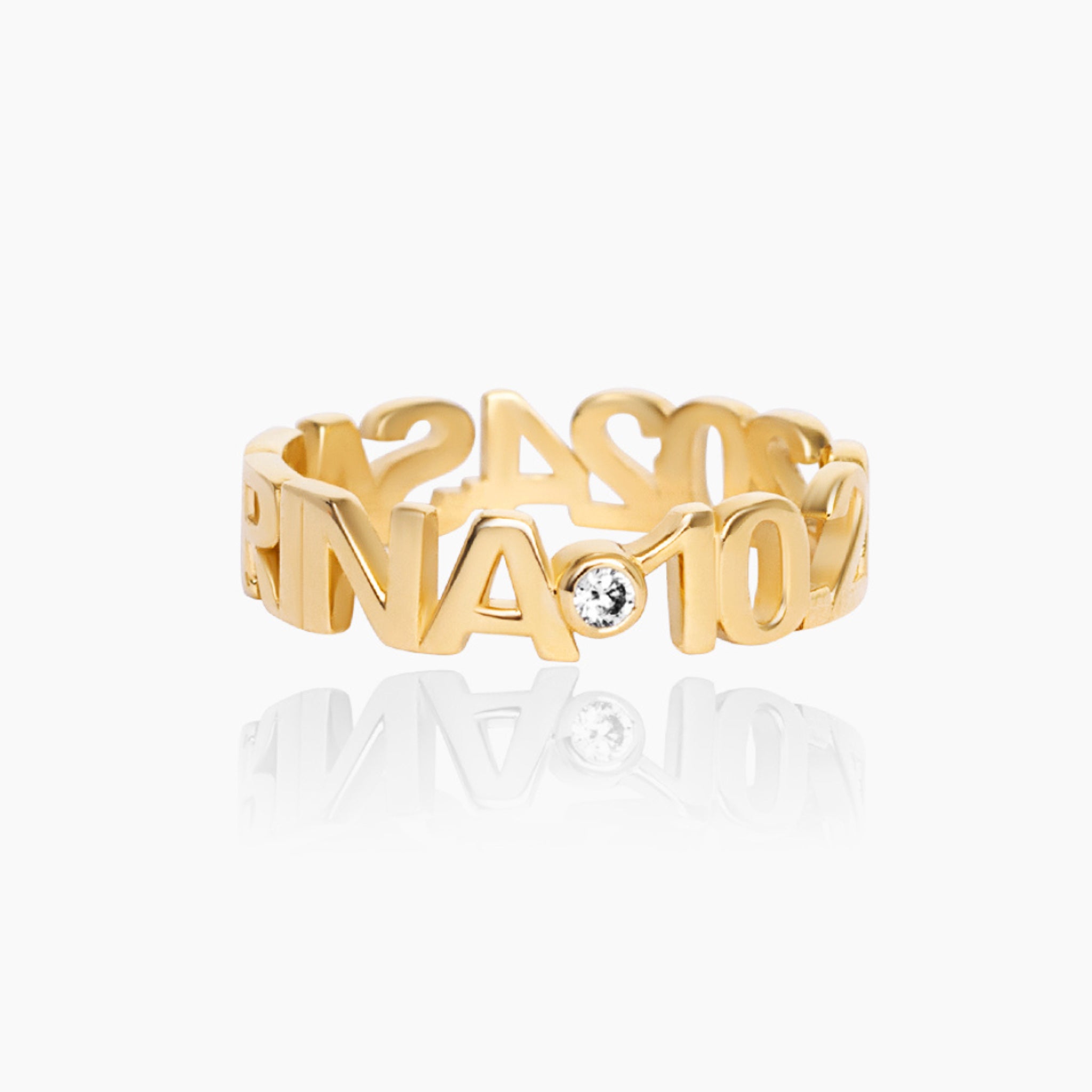 14K YELLOW GOLD BIRTHDAY RING