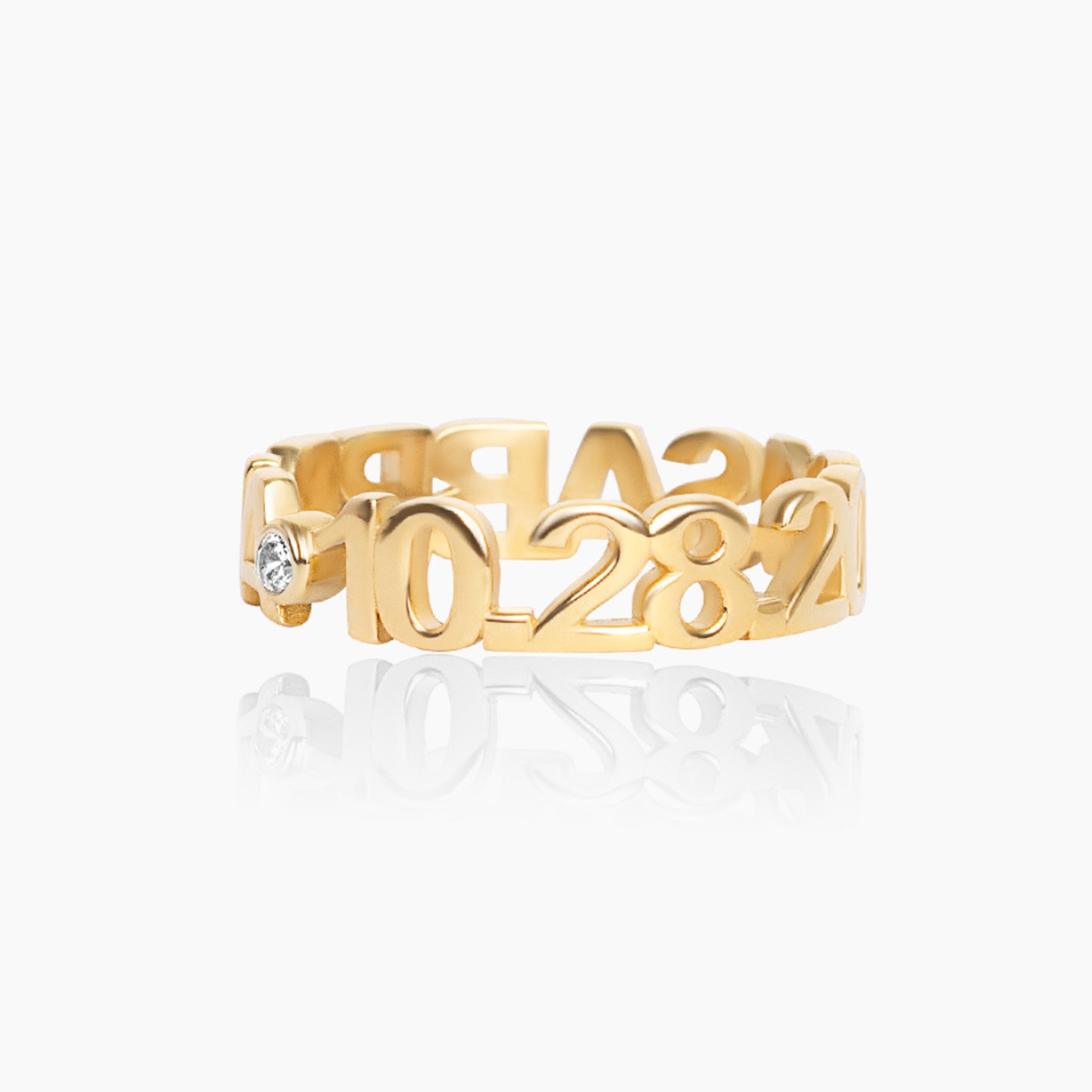 14K YELLOW GOLD BIRTHDAY RING