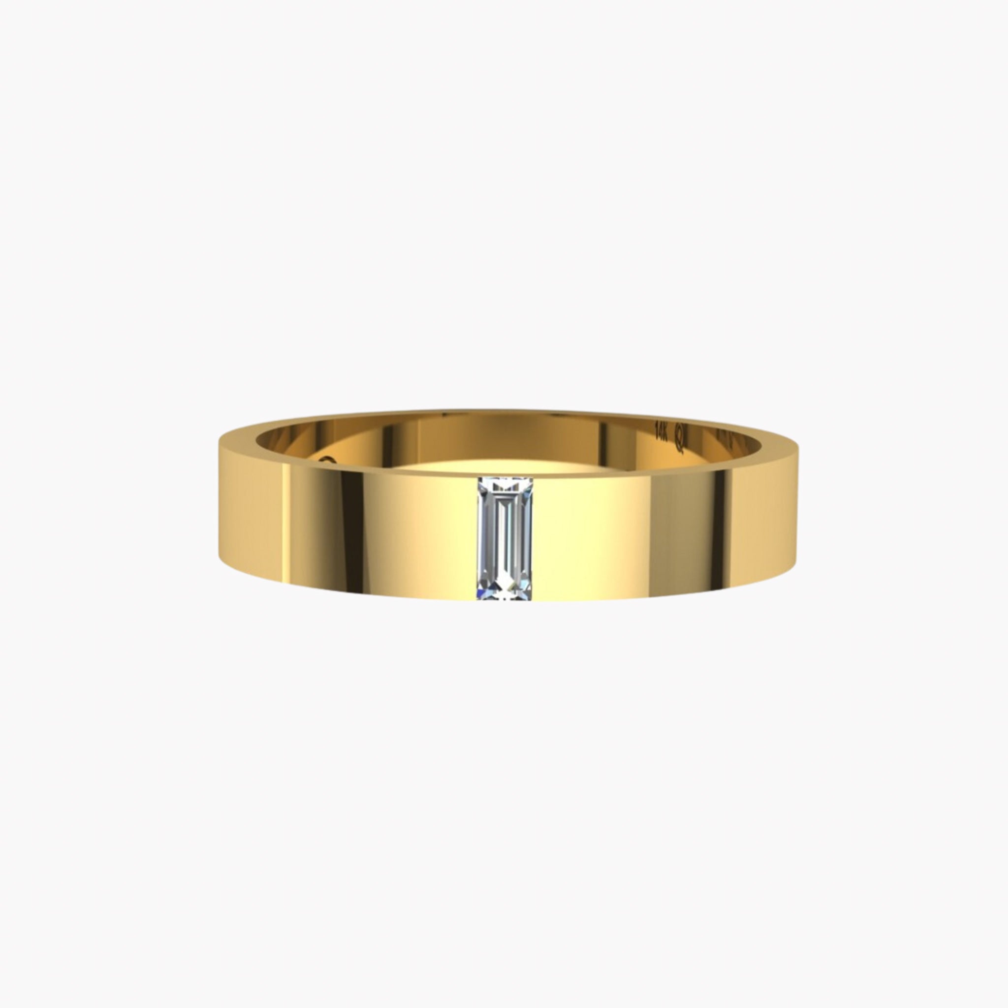 YELLOW GOLD BAGUETTE CORE BAND -4.5MM