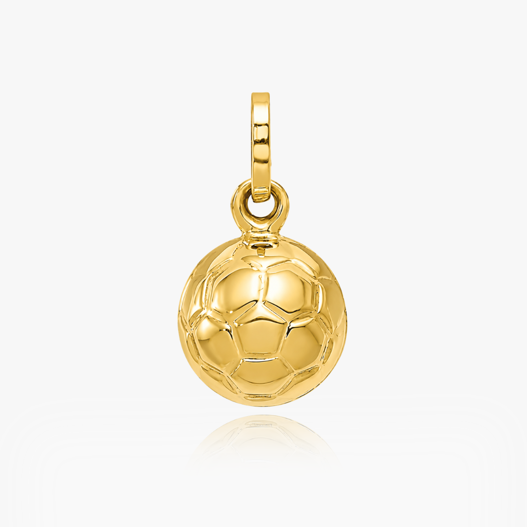 14K YELLOW GOLD HIGH POLISH SOCCER BALL PENDANT