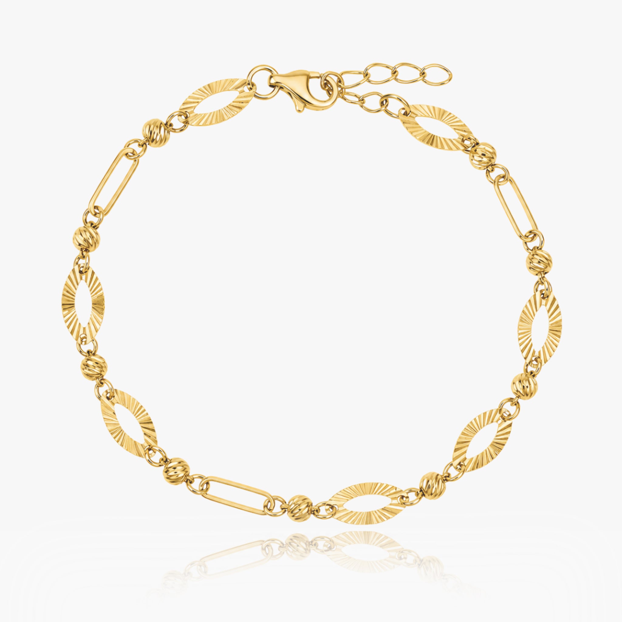 14K YELLOW GOLD SYDNEY FLUTED BRACELET