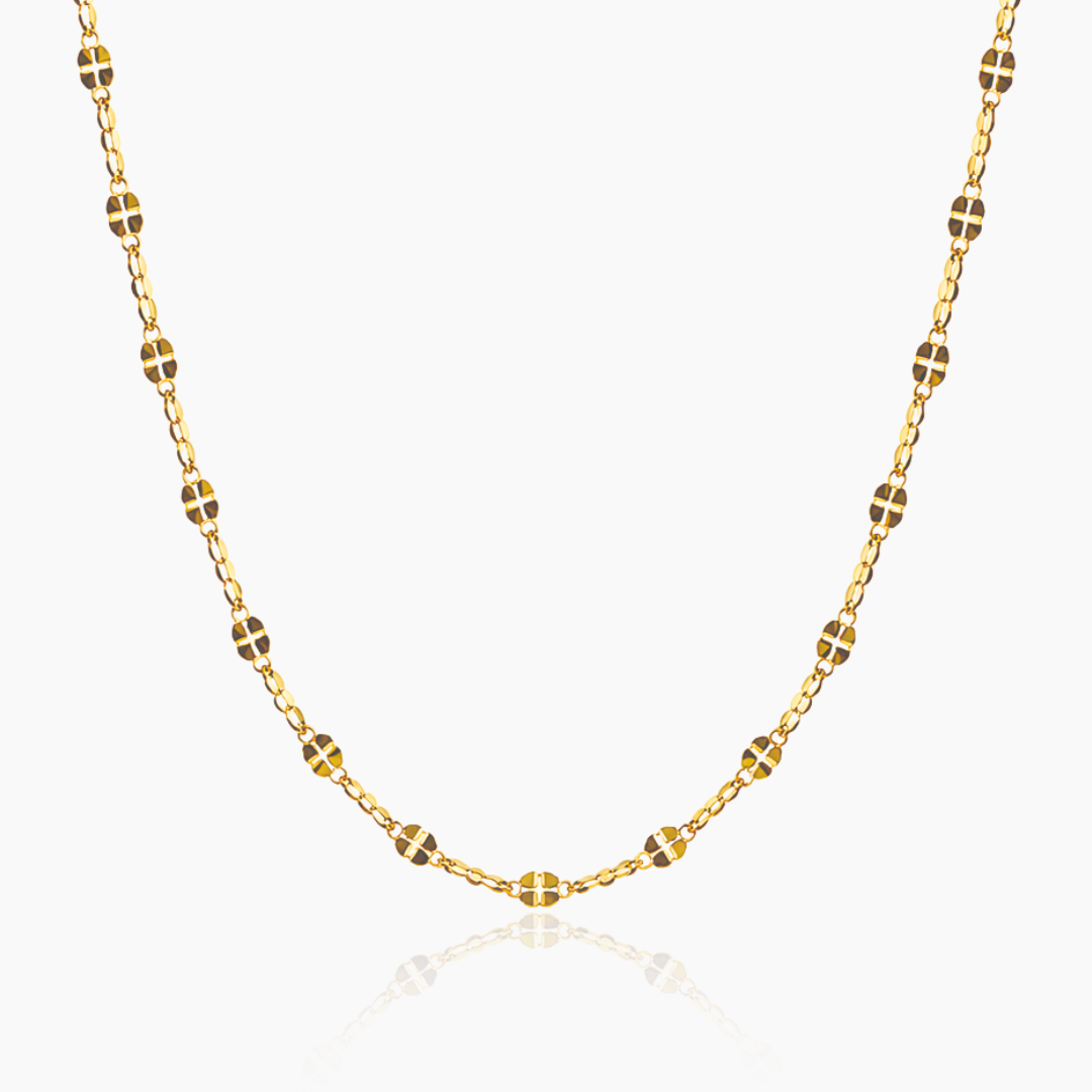 14K YELLOW GOLD STUDDED GLITTER CHAIN -2.2MM