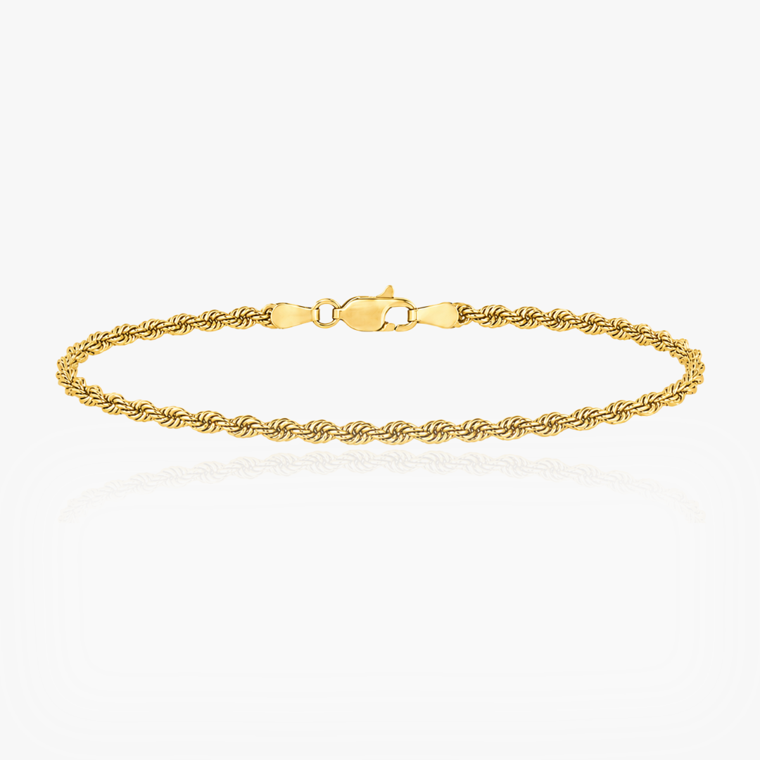 10K YELLOW GOLD ROPE BRACELET -3MM