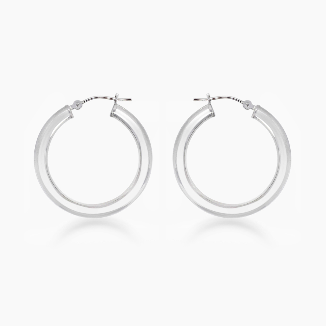 14K WHITE GOLD ESSENTIAL HOOPS