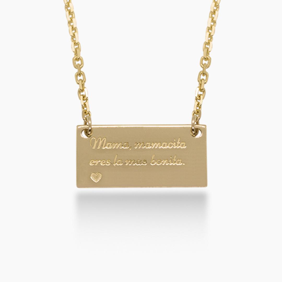 14K YELLOW GOLD LOVE LETTER TO MAMA NECKLACE