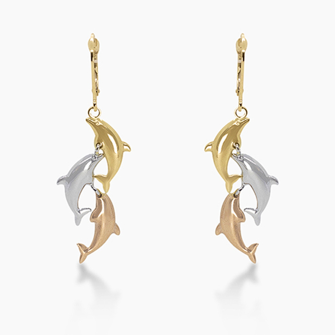 14k dolphin earrings deals