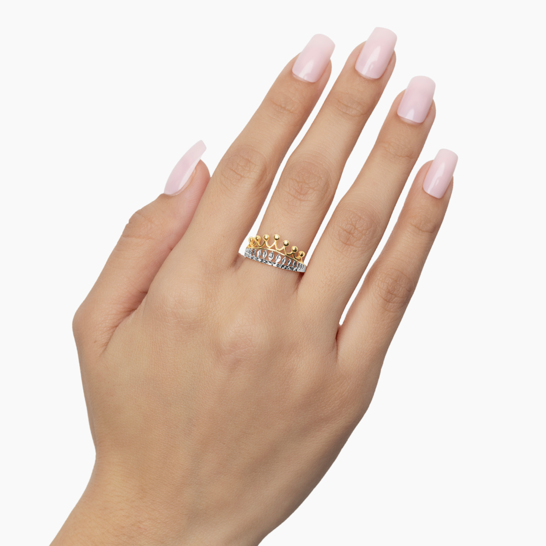 14K YELLOW GOLD AVA CROWN RING