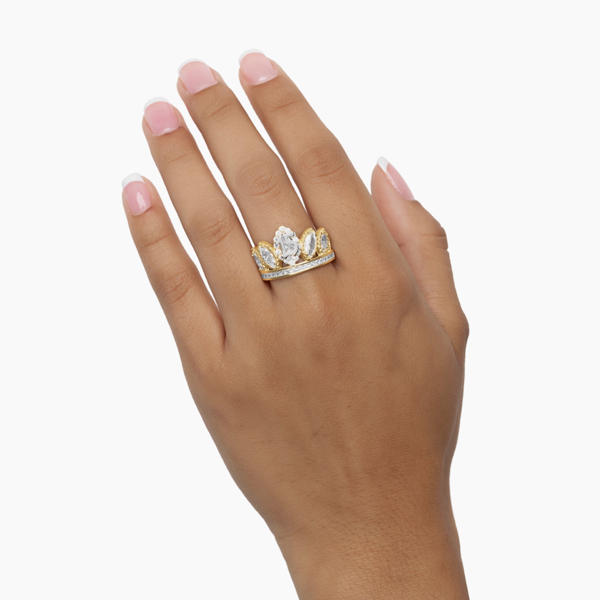 14K YELLOW GOLD GABRIELA QUINCE CROWN RING