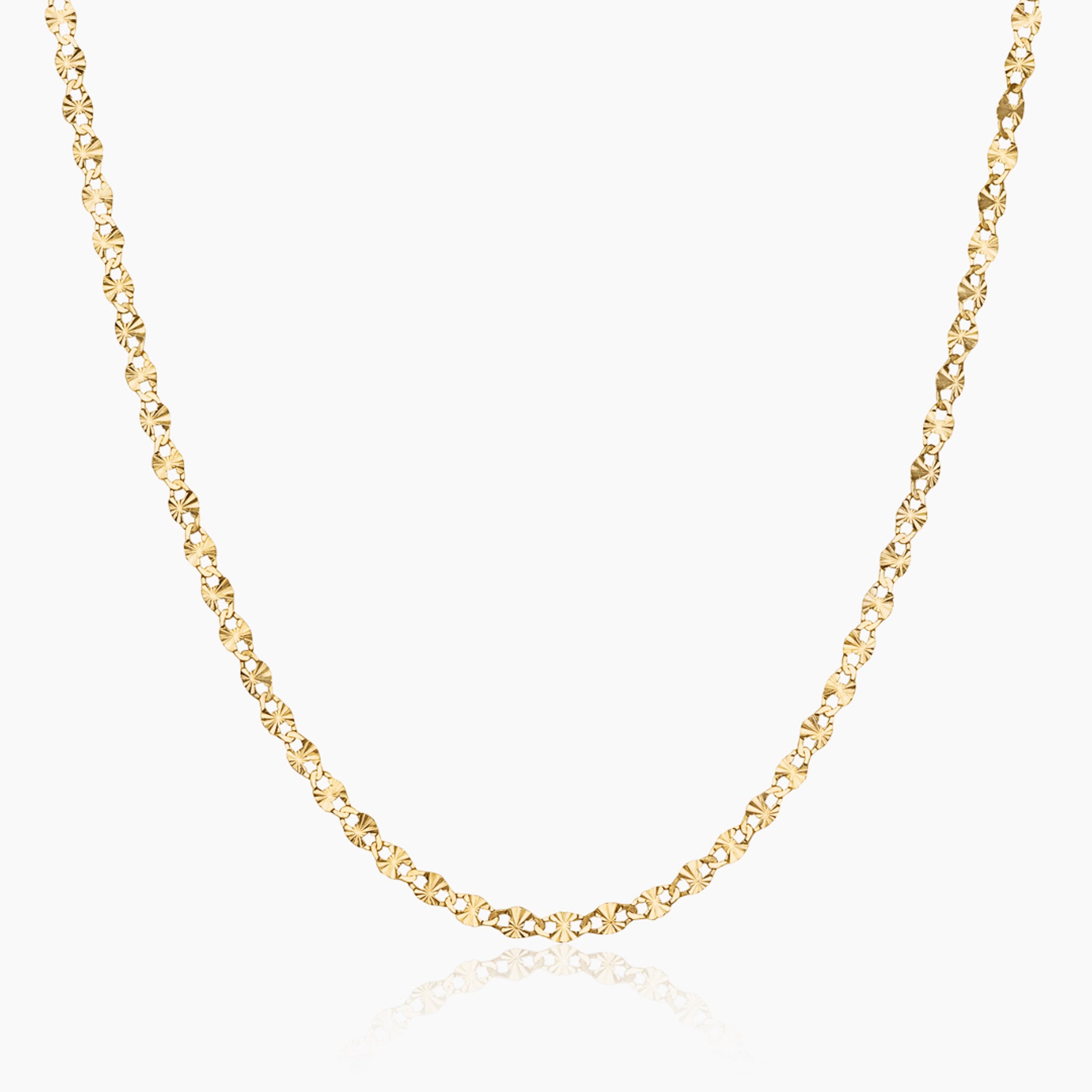 14K YELLOW GOLD STARBURST GLITTER CHAIN