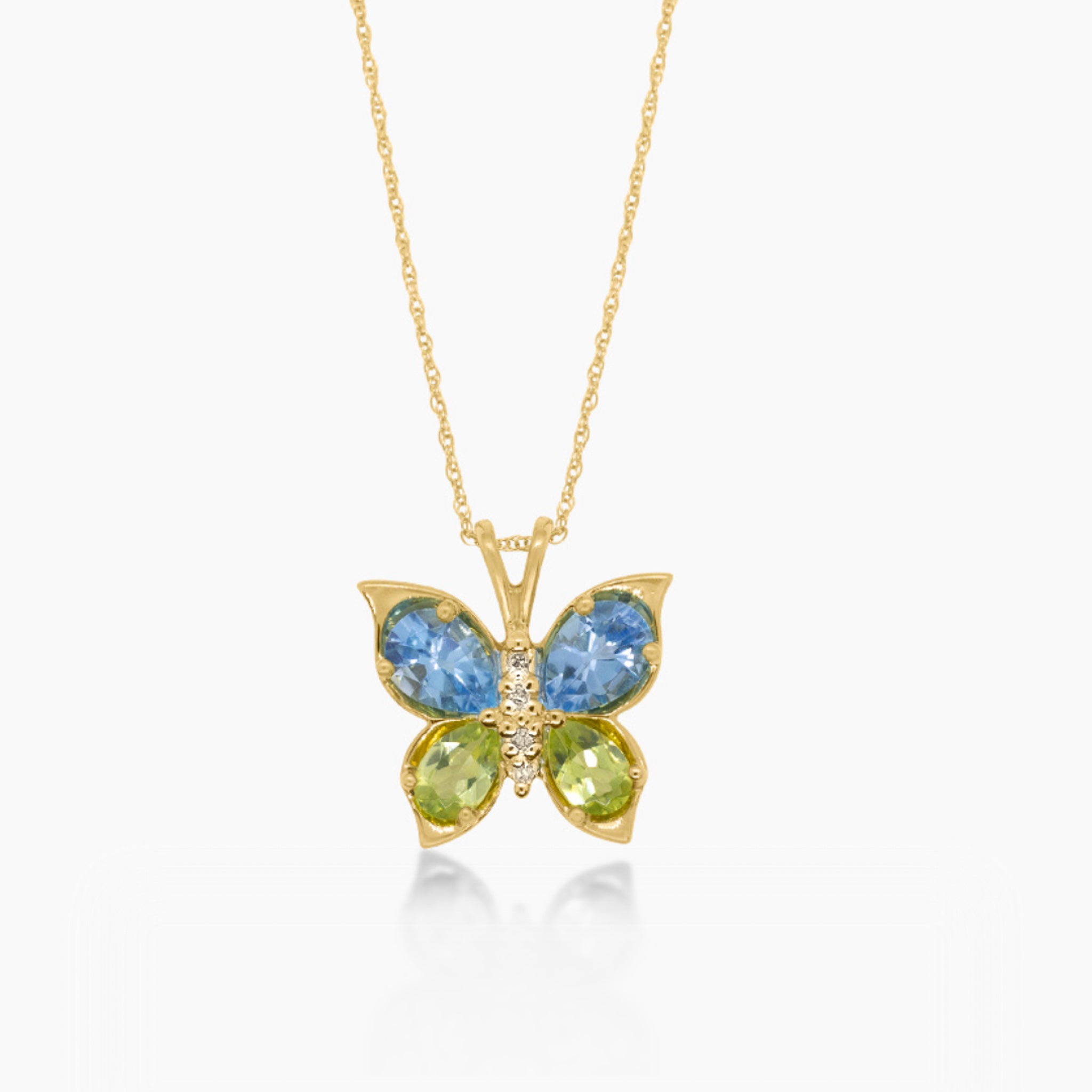 10K YELLOW GOLD PRISM BUTTERFLY NECKLACE