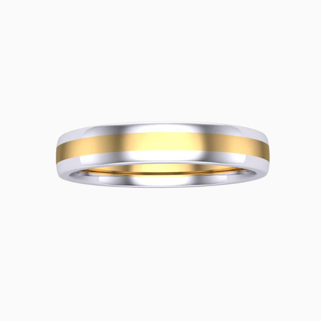 TWO TONED GOLD EVERMORE BAND -3.5MM
