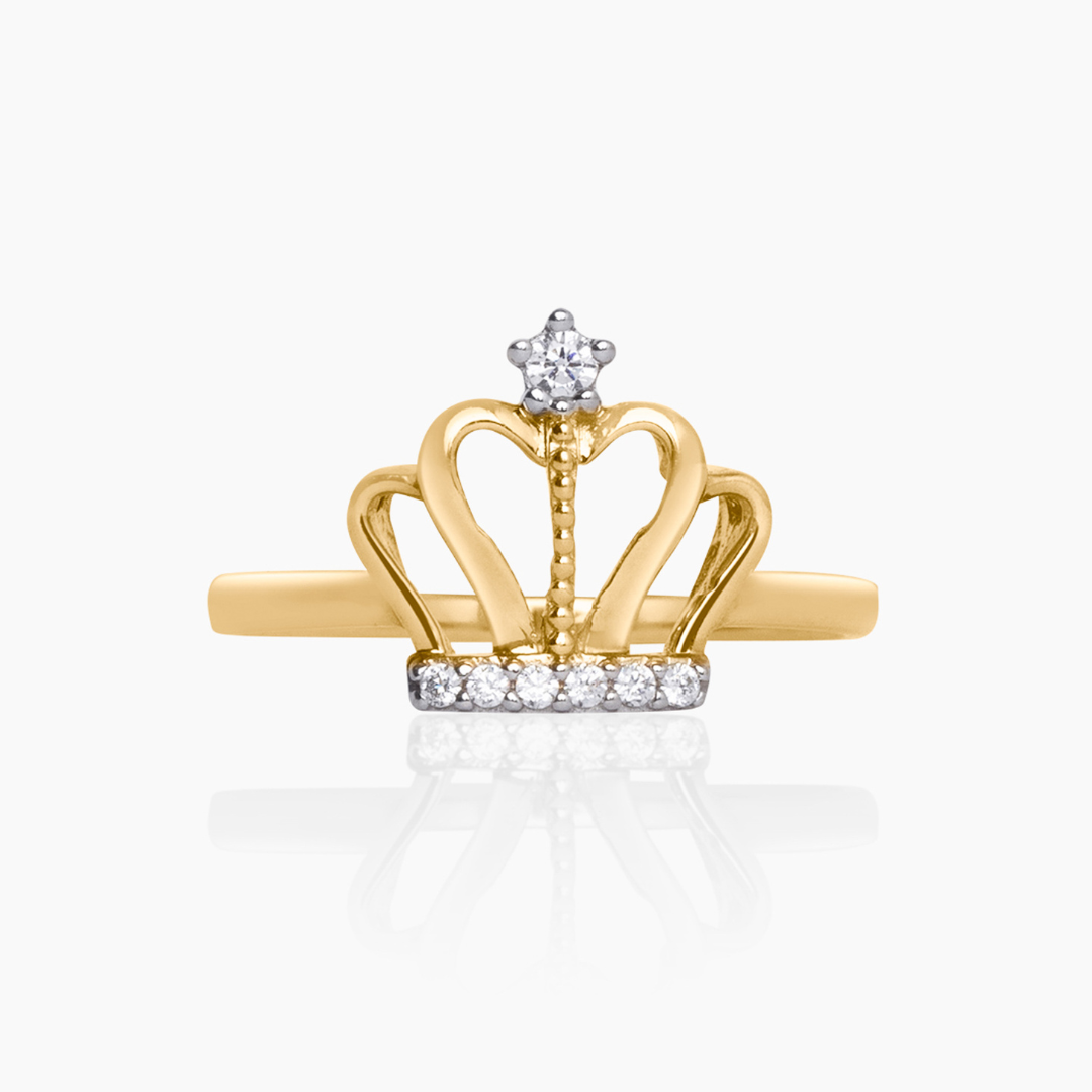 14K YELLOW GOLD BELLE OF THE BALL CROWN RING