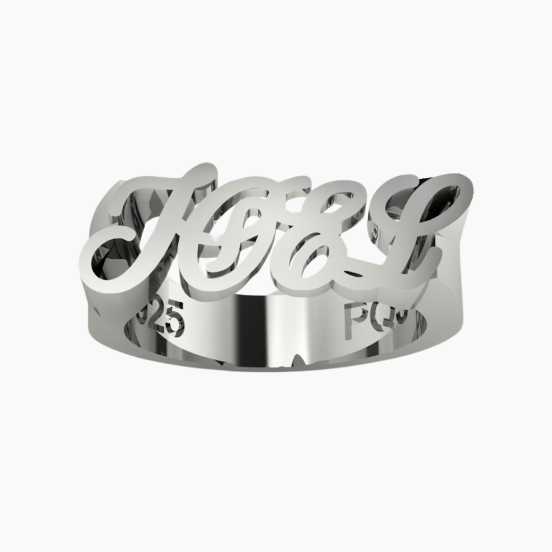 925 STERLING SILVER SCRIPT NAME RING