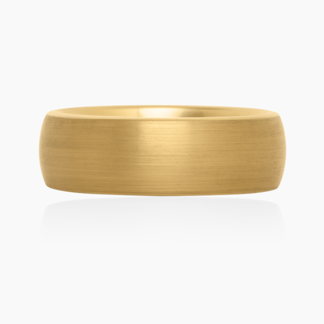 TUNGSTEN GOLD BRUSHED FINISH DOMED RING -8MM