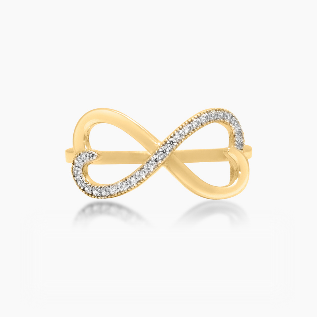 14K YELLOW GOLD ETERNAL LOVE PAVE RING