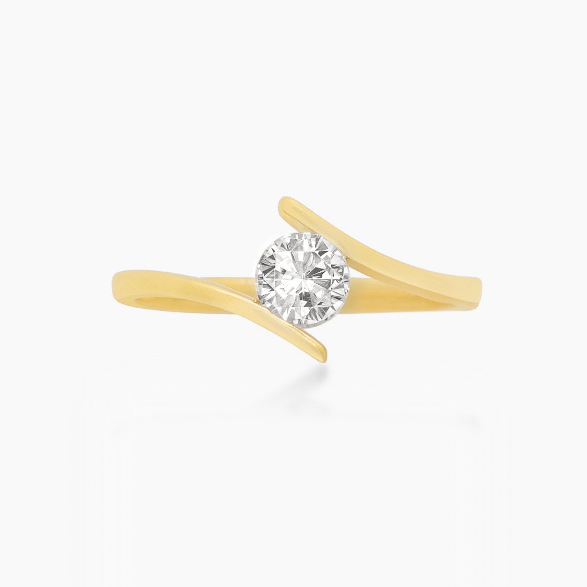 14K YELLOW GOLD DREAMSCAPE SOLITAIRE CZ RING