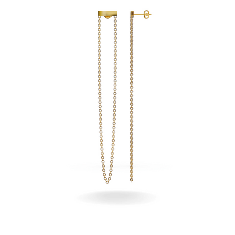 ピアス LAZY DAWN chain drop earring 14K TWO TONED GOLD ILLUMINATE CHAIN DROP EARRINGS | Patty