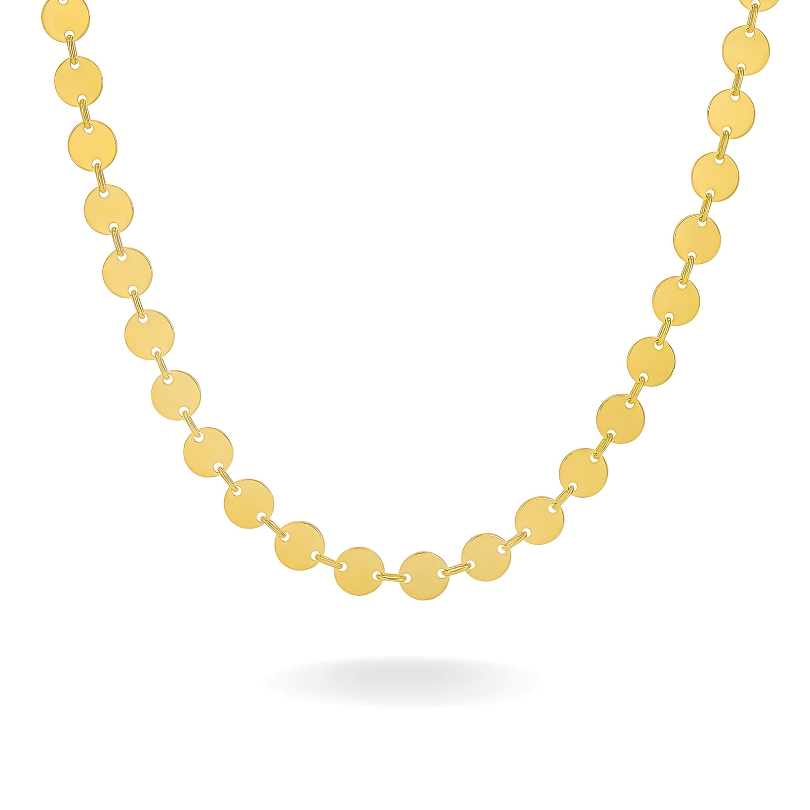 14K YELLOW GOLD DISC CHAIN -4.5MM