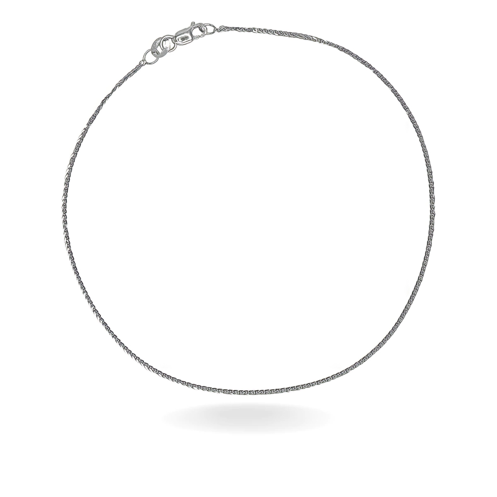14K WHITE GOLD WHEAT CHAIN ANKLET