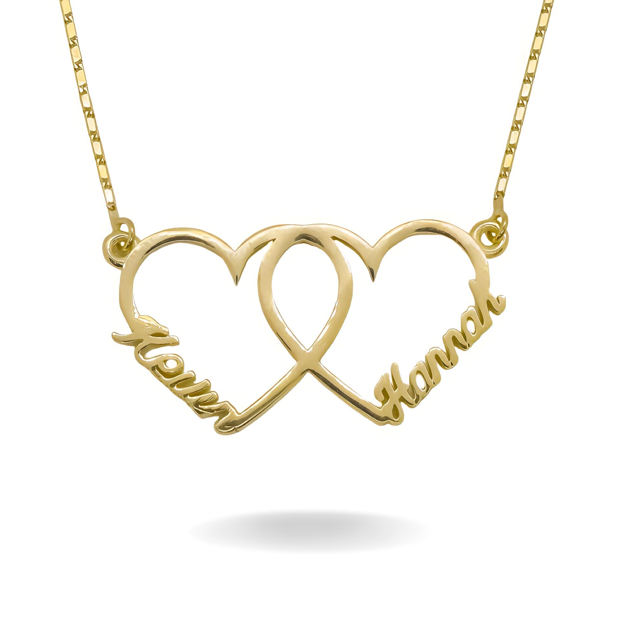 14K YELLOW GOLD FOREVER LOVE DOUBLE NAME NECKLACE
