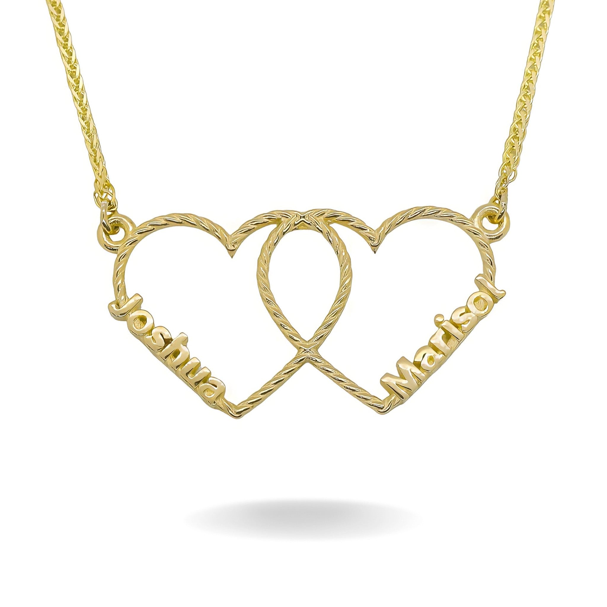 14K YELLOW GOLD FOREVER LOVE DOUBLE NAME NECKLACE -TORSAL