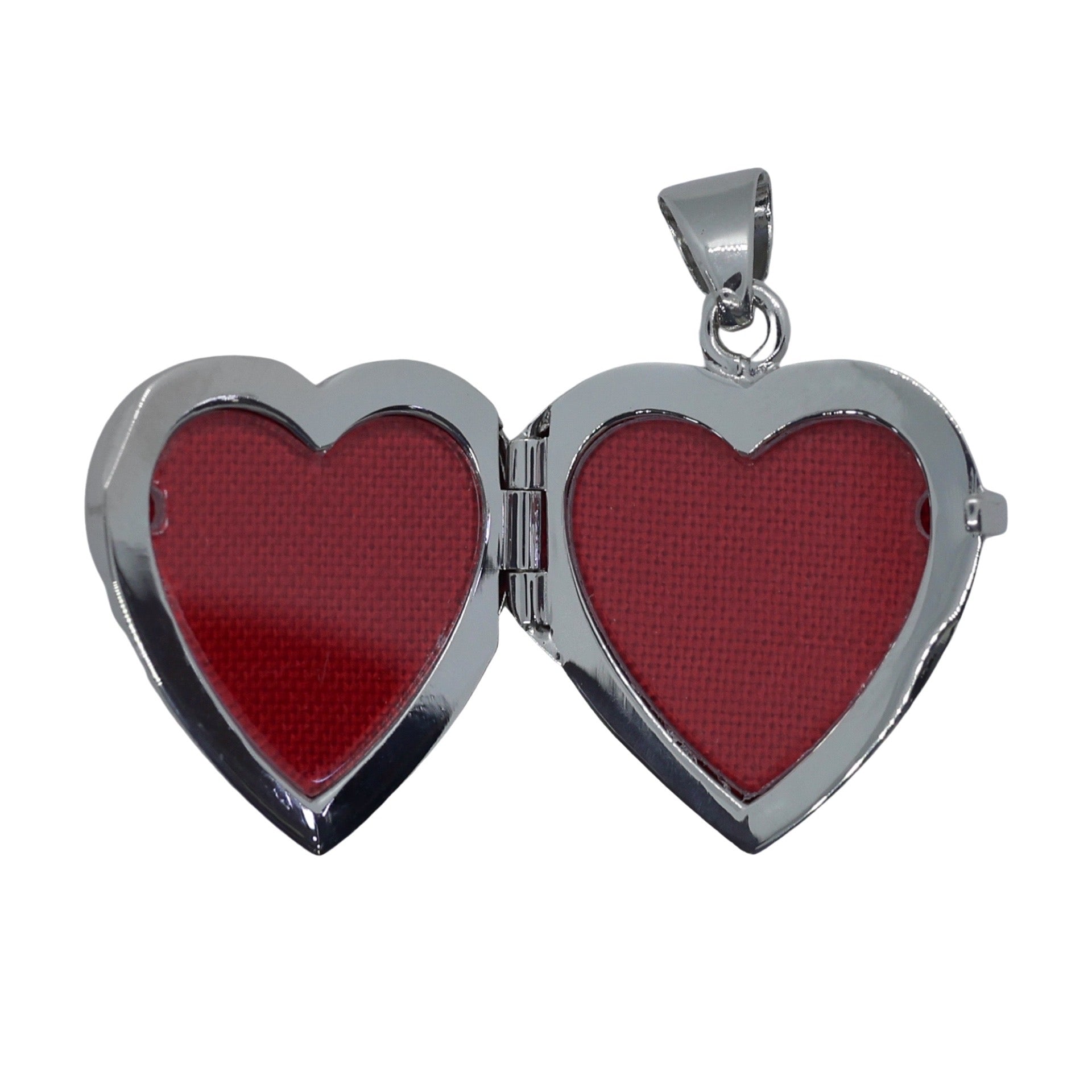 925 SILVER HEART RED PAISLEY LOCKET -ENGRAVED