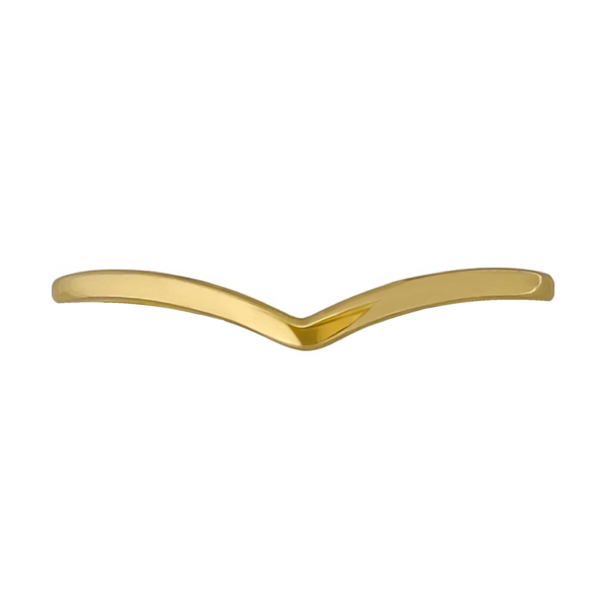 14K YELLOW GOLD V CURVE RING