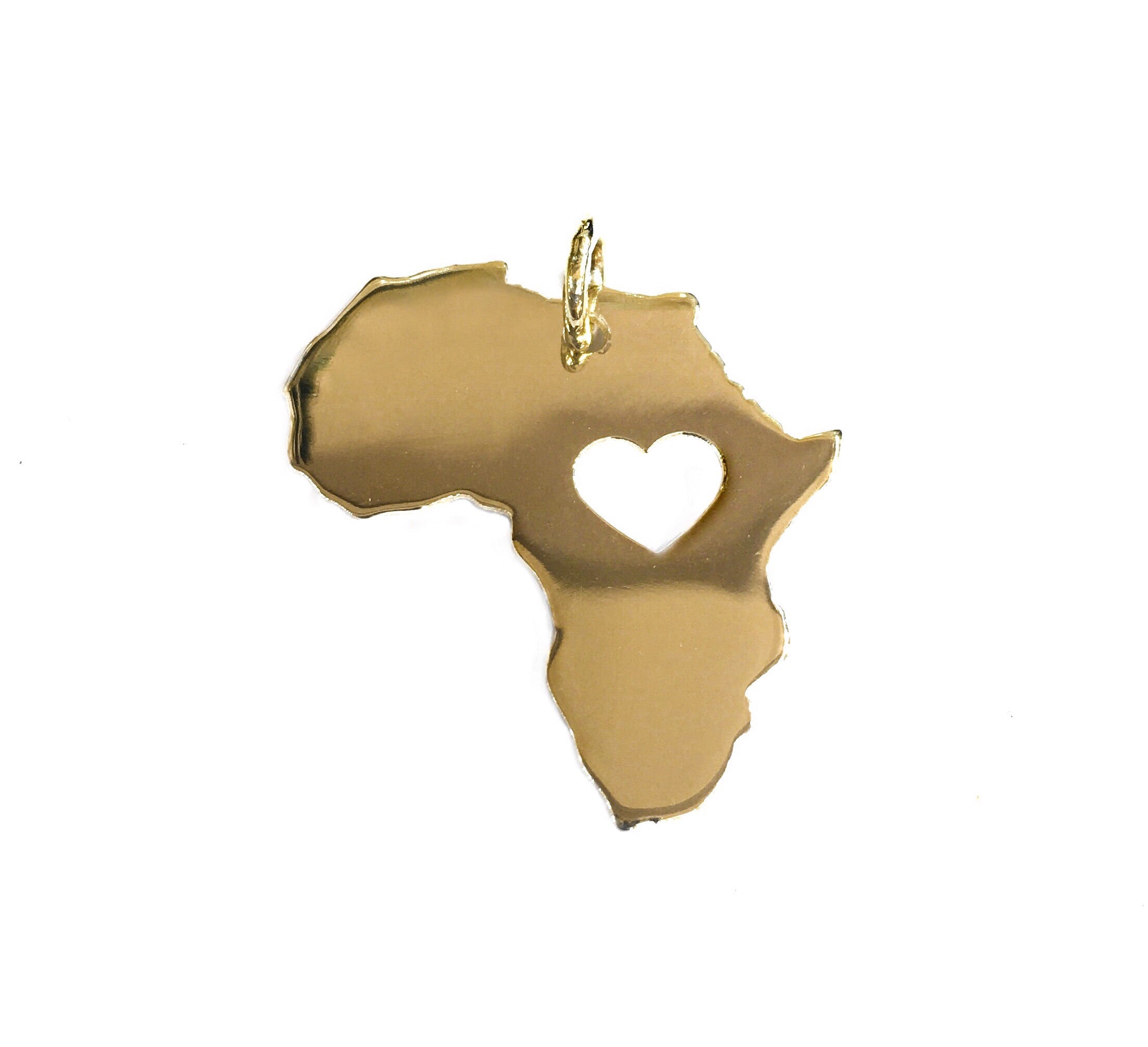 14K YELLOW GOLD AFRICA LOVE PENDANT