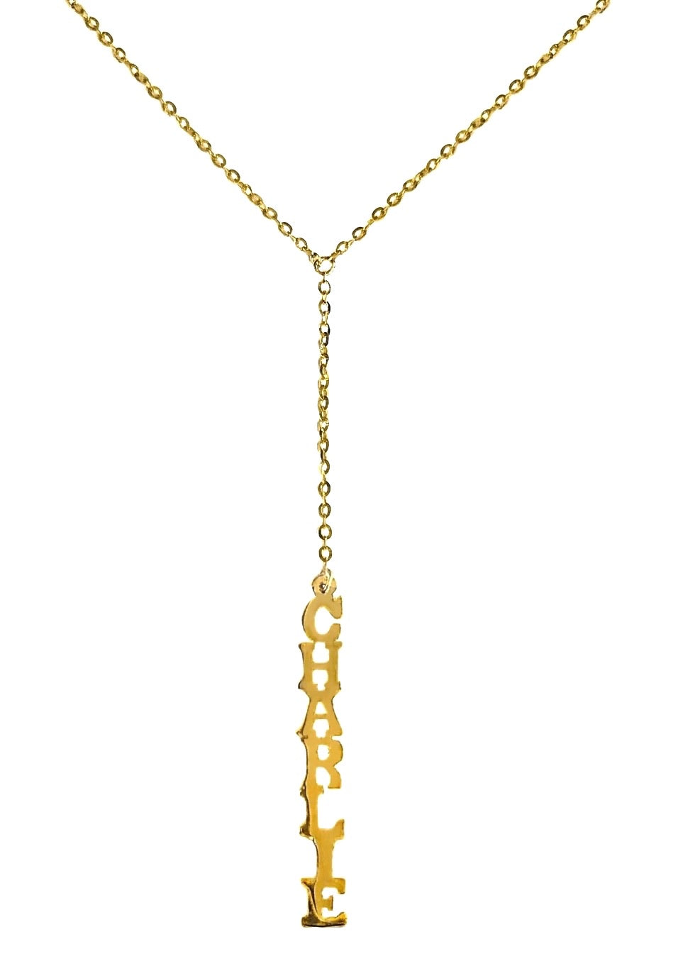 14K YELLOW GOLD ORIGINAL PERSONALIZED LARIAT NECKLACE