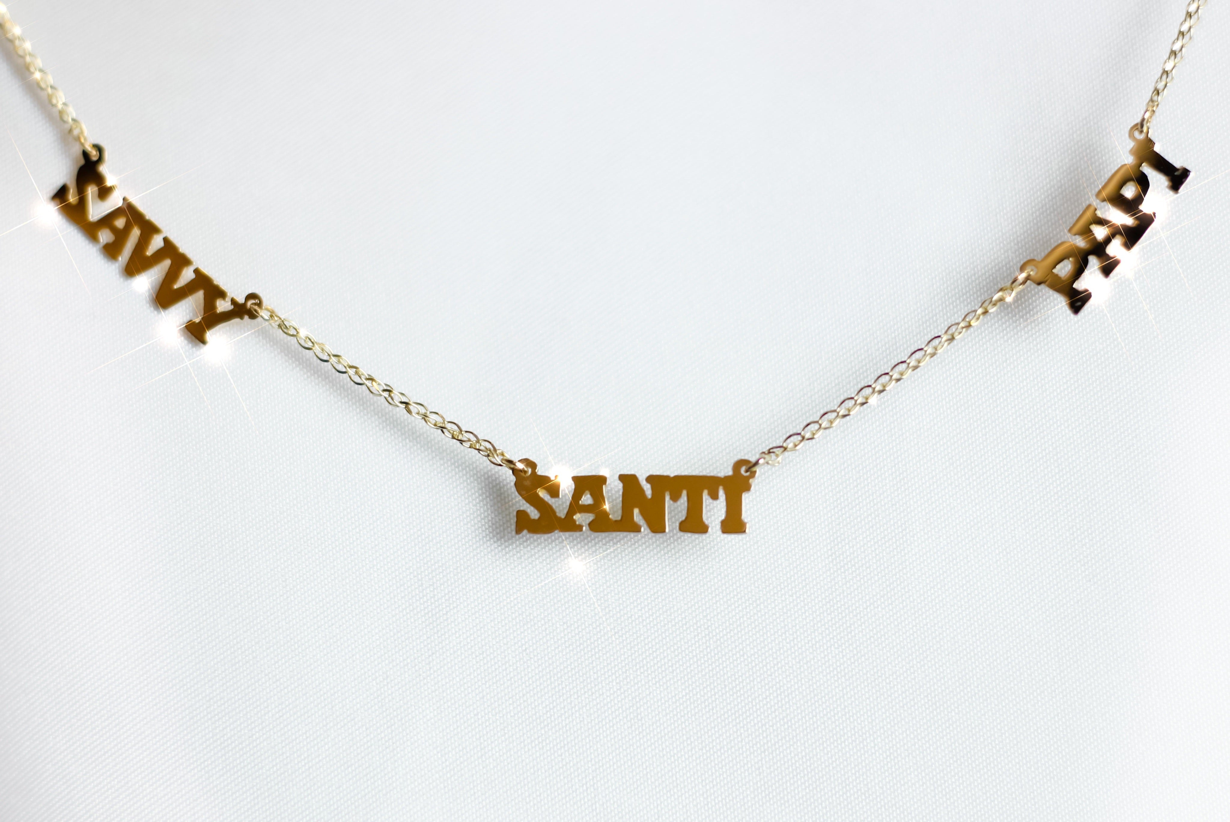 14K YELLOW GOLD 3 NAMES NECKLACE