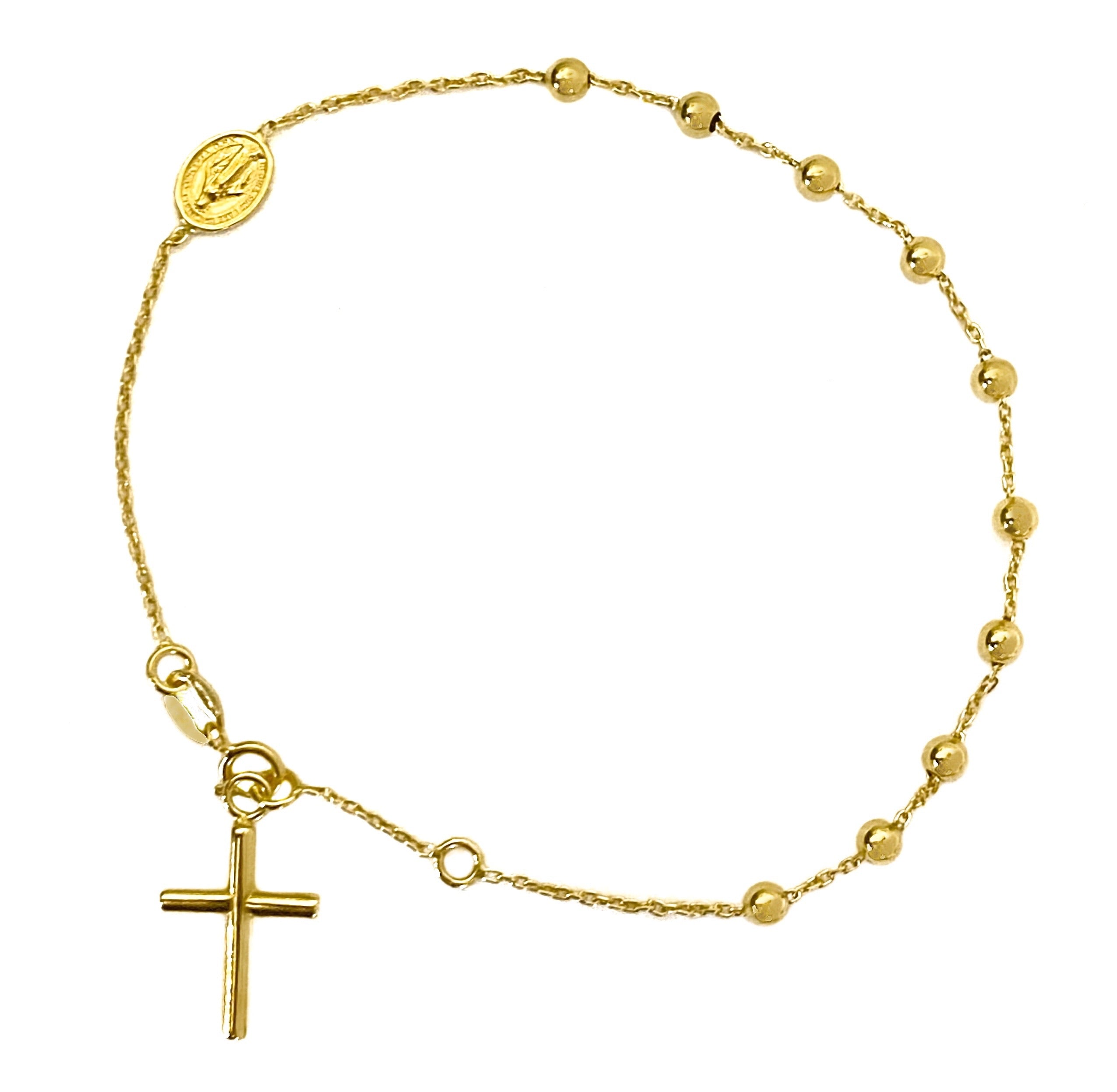 Gold Multi-Color Crystal Rosary Bracelet | St. Patrick's Guild