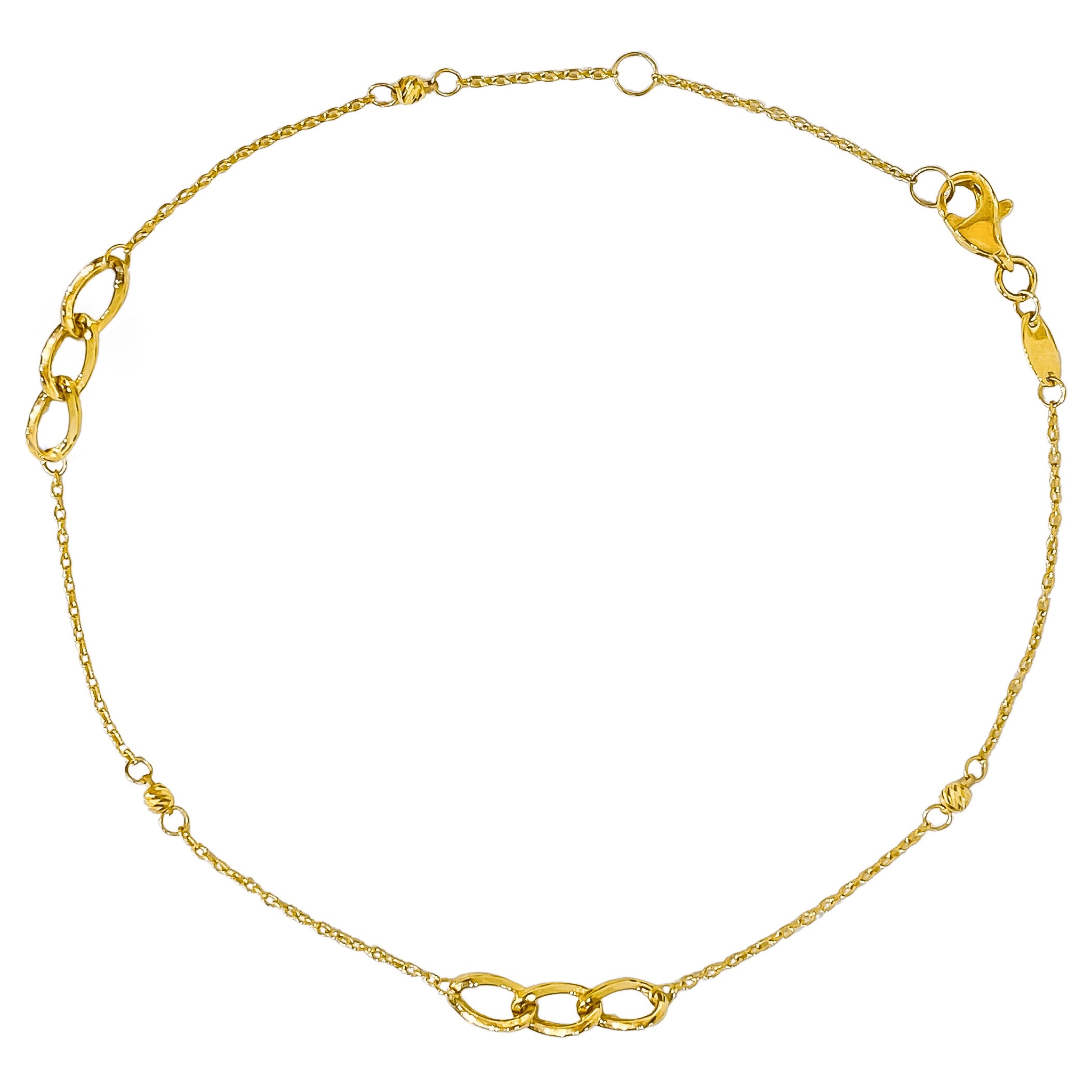 10K YELLOW GOLD CUBAN LINK PIECES ANKLET