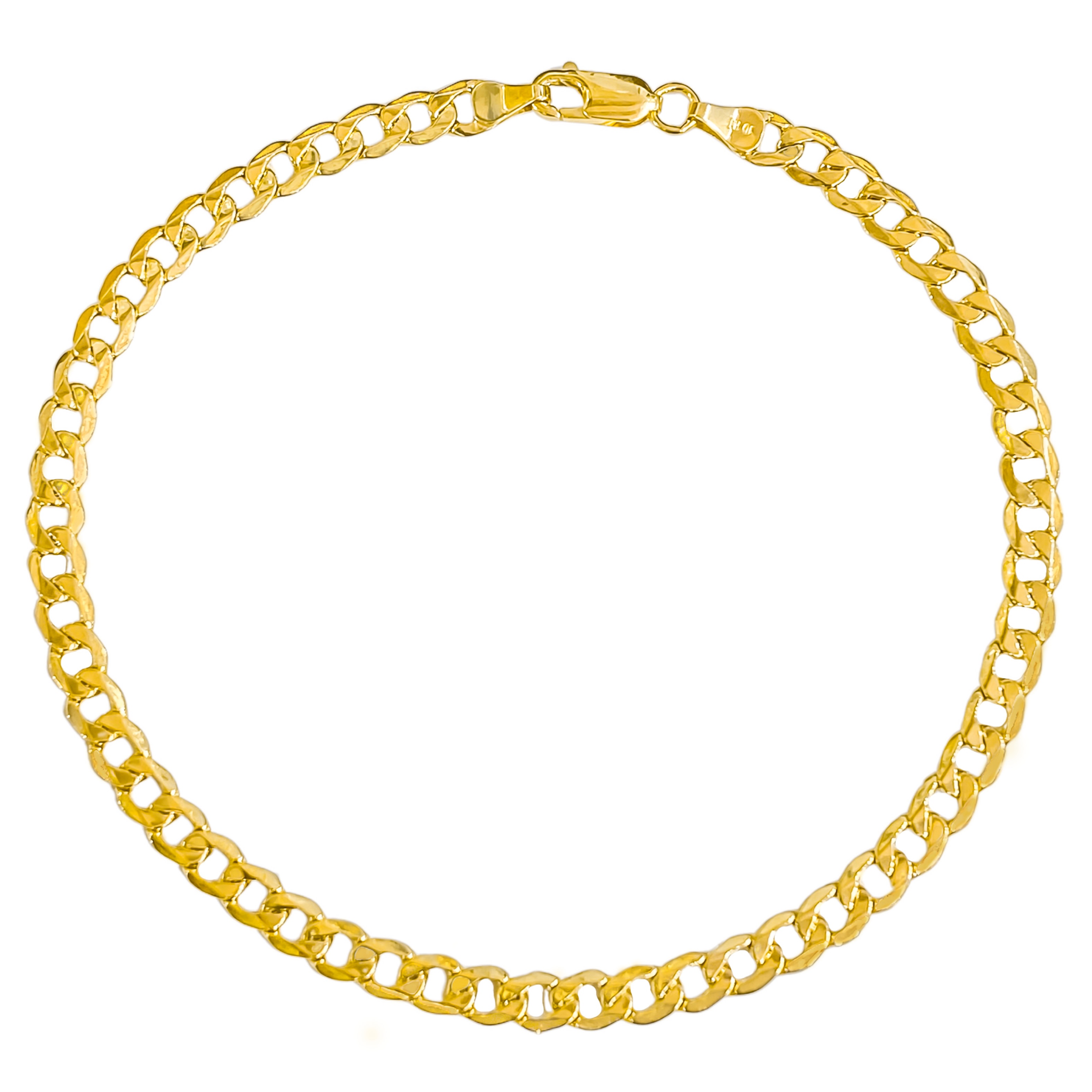 10K YELLOW GOLD CUBAN CHAIN ANKLET -5MM