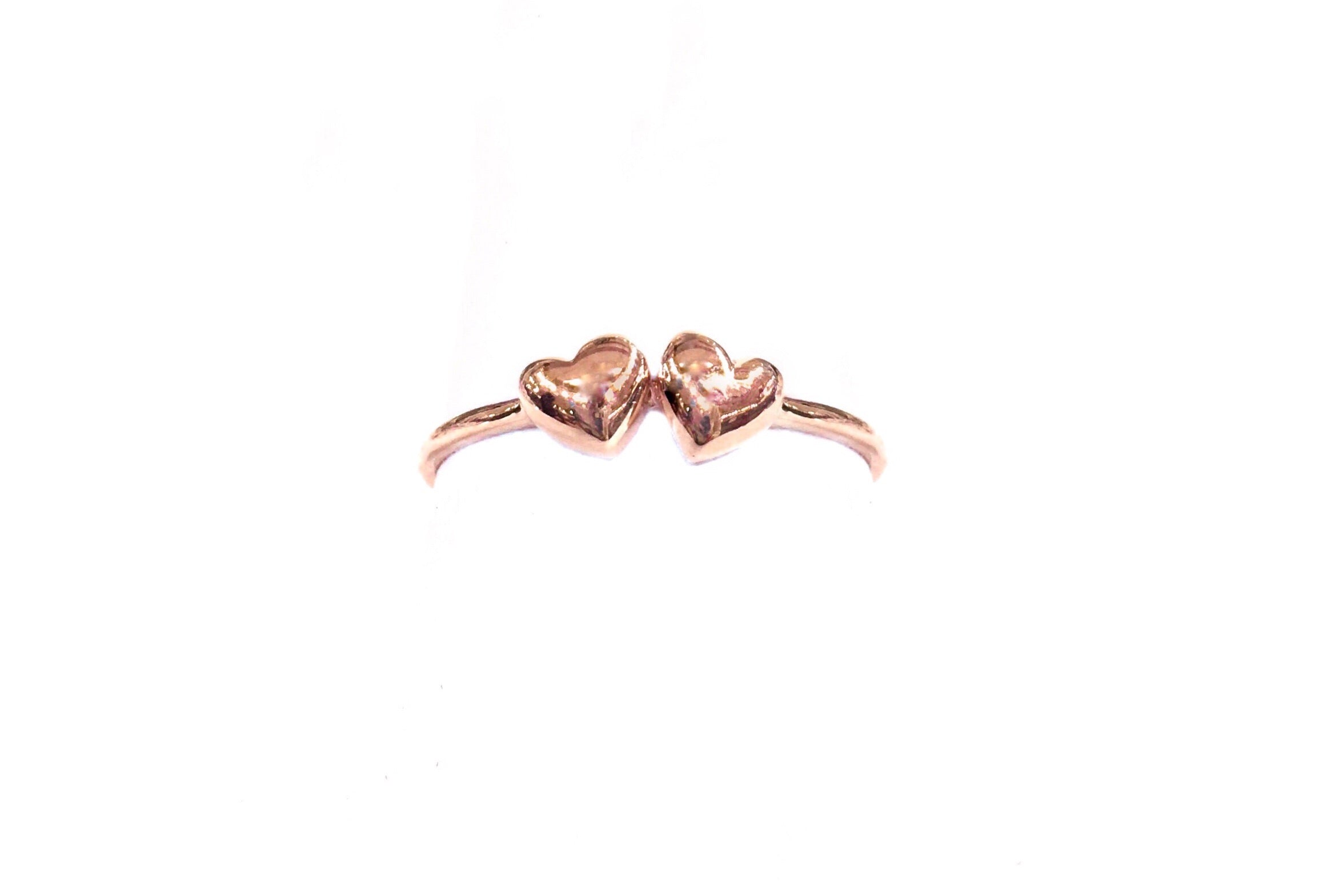 DOUBLE HEART RING -ROSE GOLD