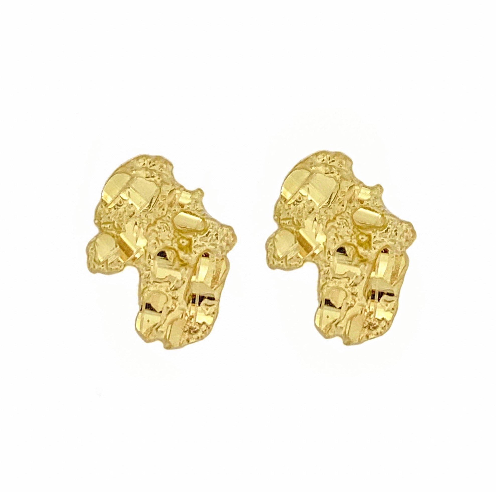 10K YELLOW GOLD NUGGET EARRINGS -SMALL