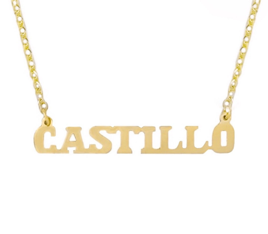 14K YELLOW GOLD MINI FLOATING NAME NECKLACE -BLOCK