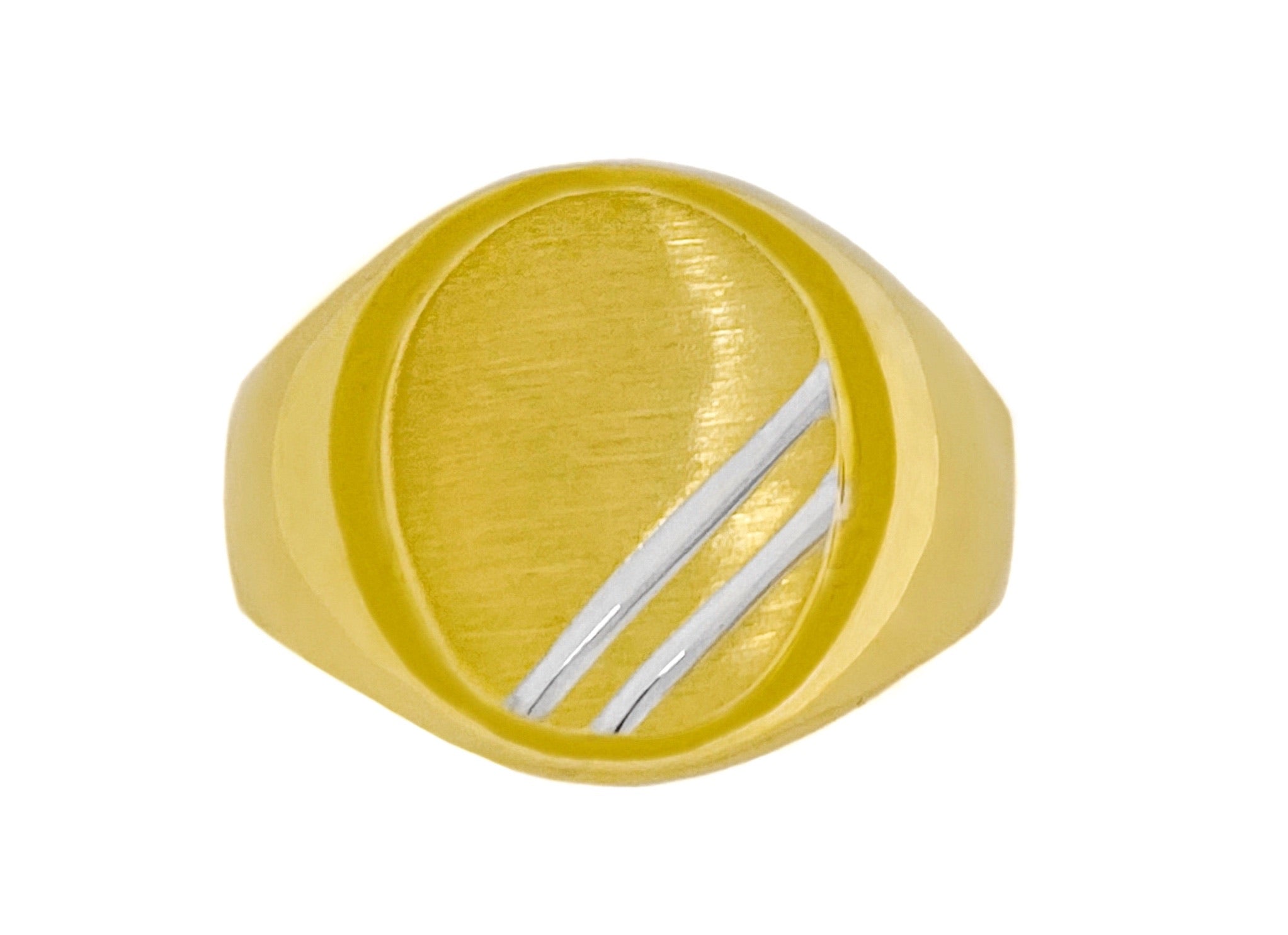14K YELLOW GOLD OVAL SIGNET RING