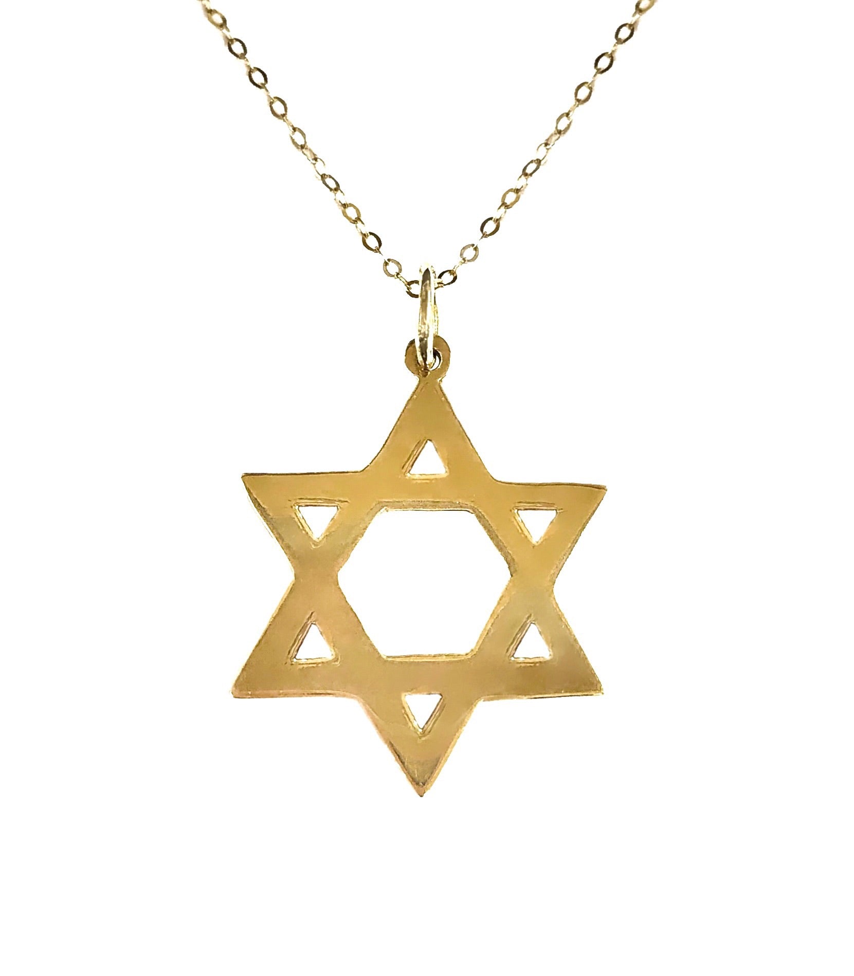 POLISHED HAND-CUT STAR OF DAVID NECKLACE
