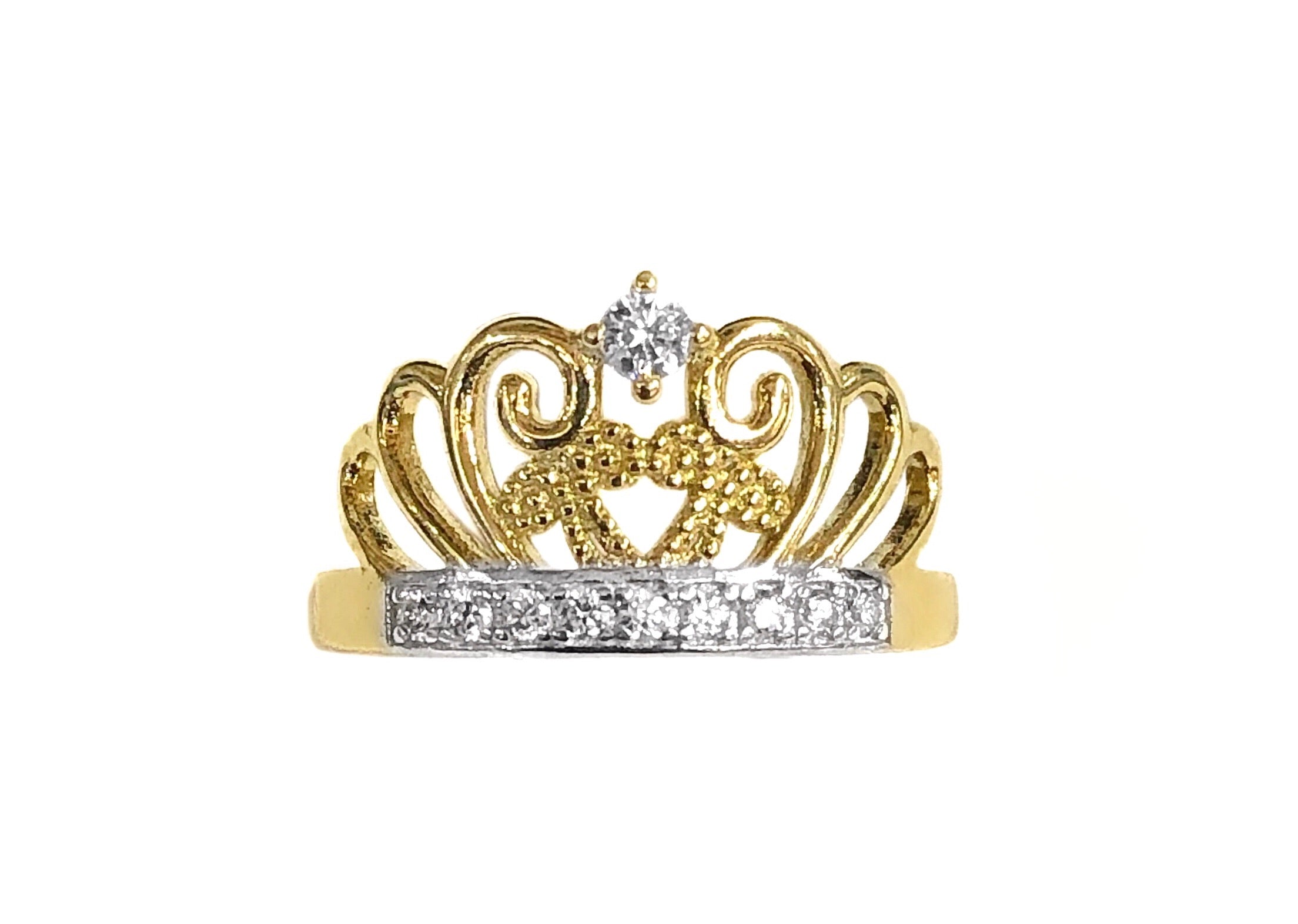 14K YELLOW GOLD PAGEANT PRINCESS RING