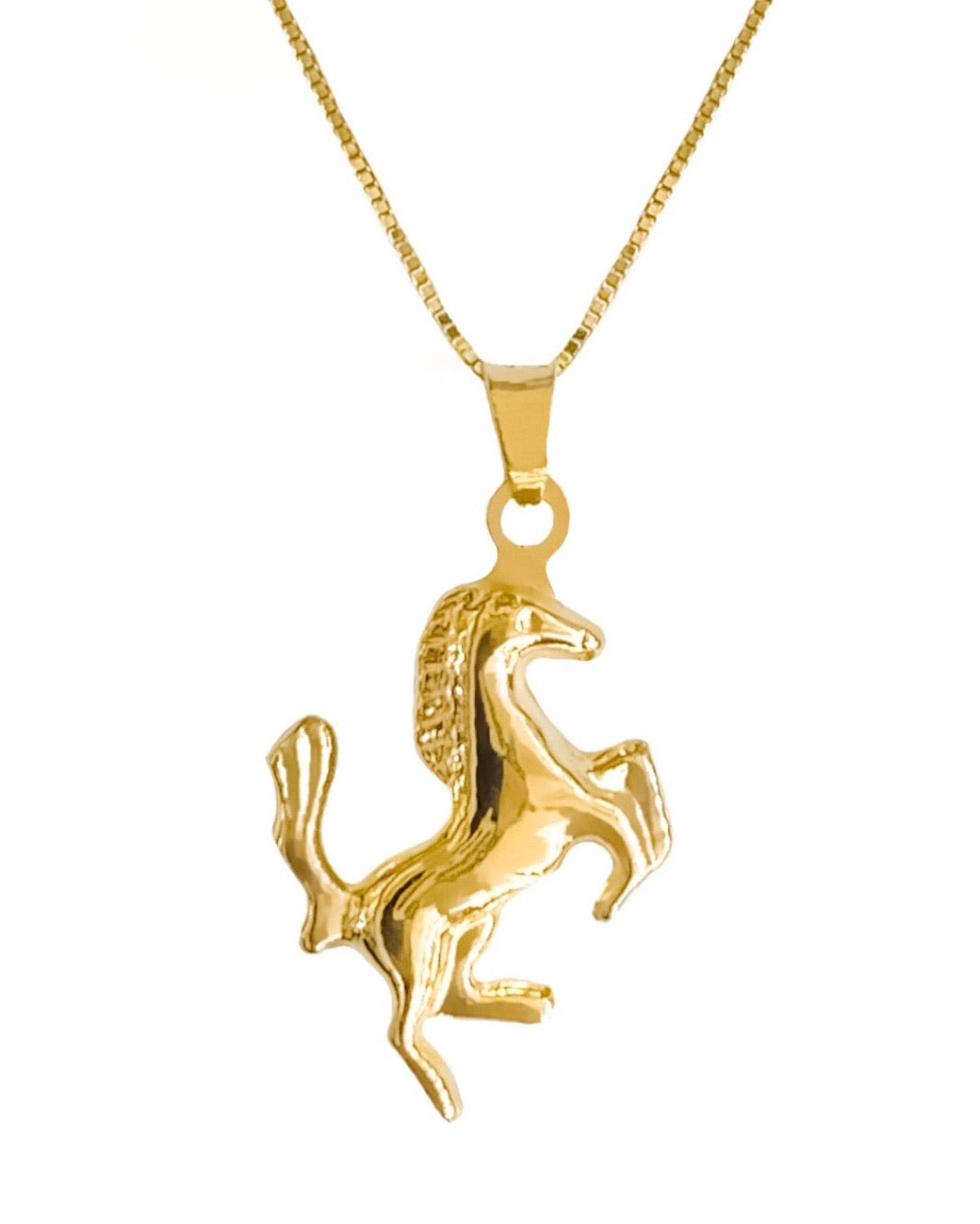 14K YELLOW GOLD HORSE NECKLACE