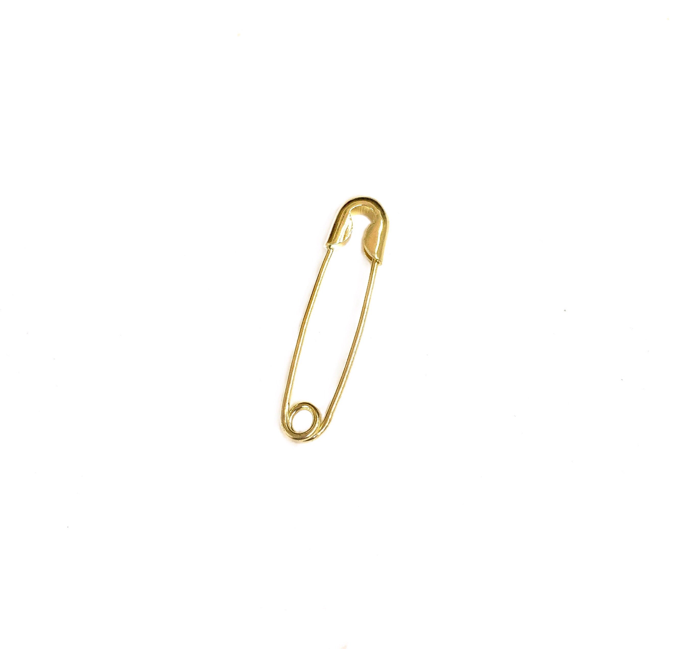 14K YELLOW GOLD SAFETY PIN EARRING