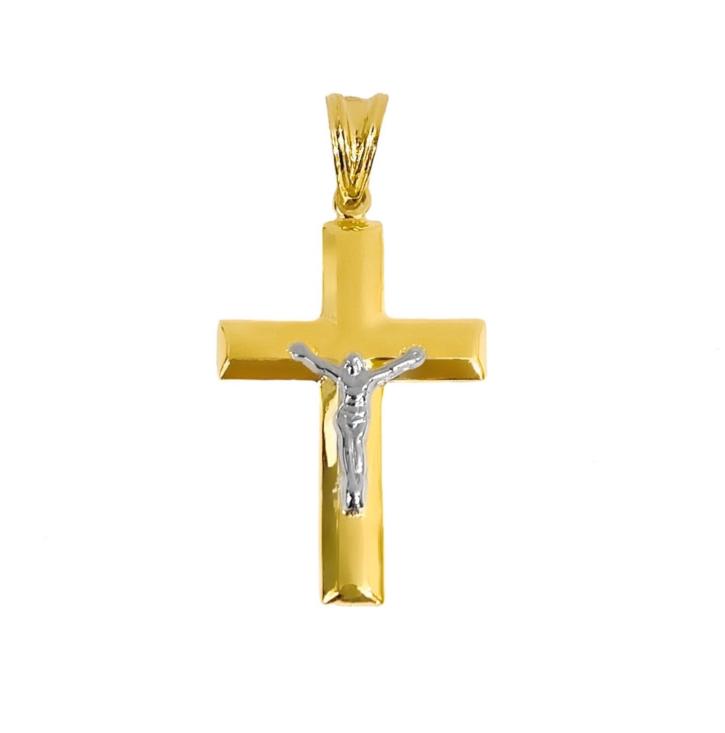 14K YELLOW GOLD TAPERED 4.5MM CROSS