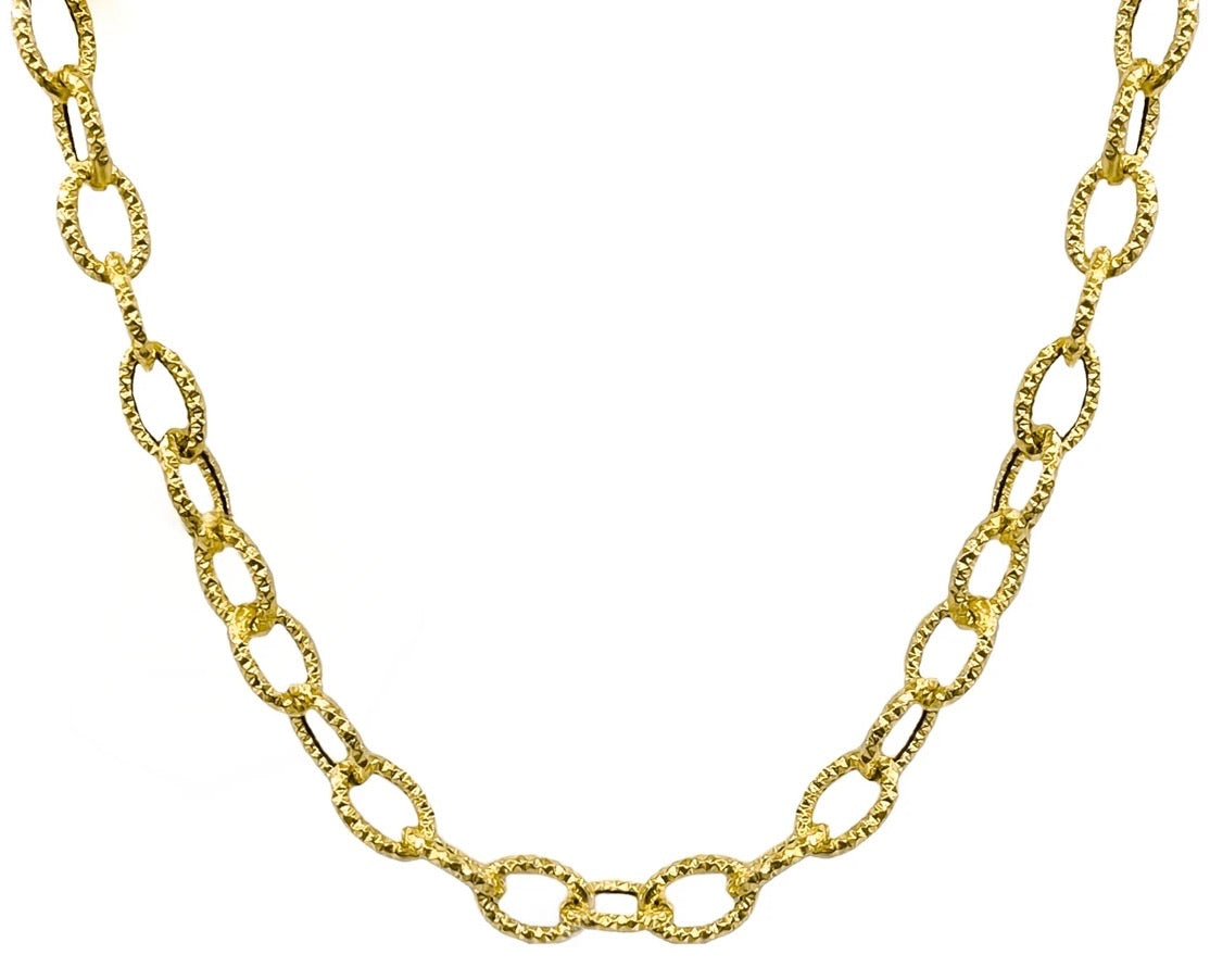 14K YELLOW GOLD DISCO LINK CHAIN -4MM