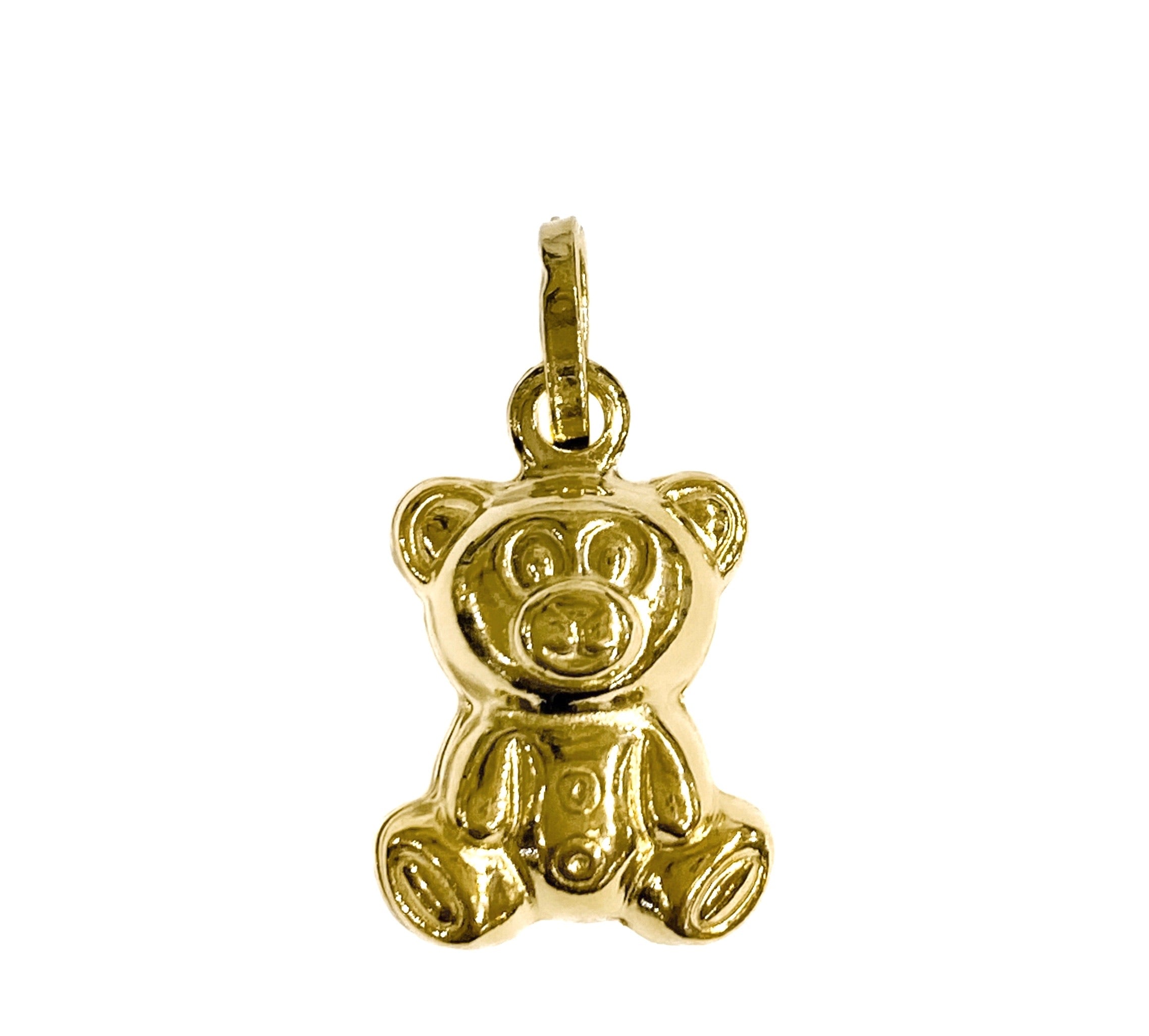 14K YELLOW GOLD 3D TEDDY BEAR II PENDANT